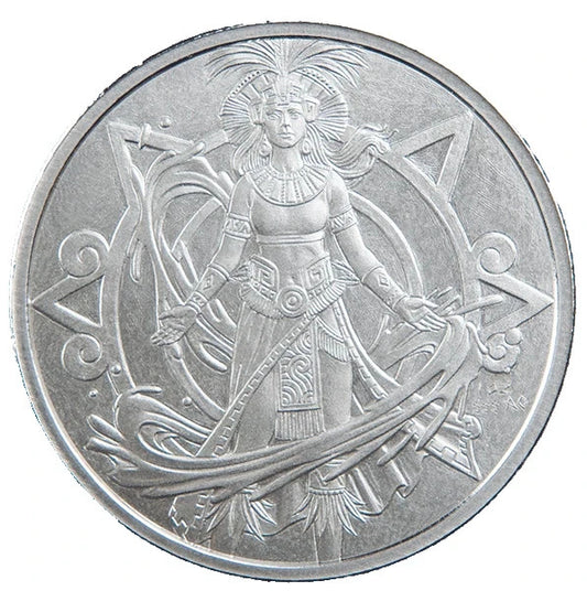 Aztec Goddess of Water | Chalchiuhtlicue  1 oz .999 Fine Silver Round In Capsule