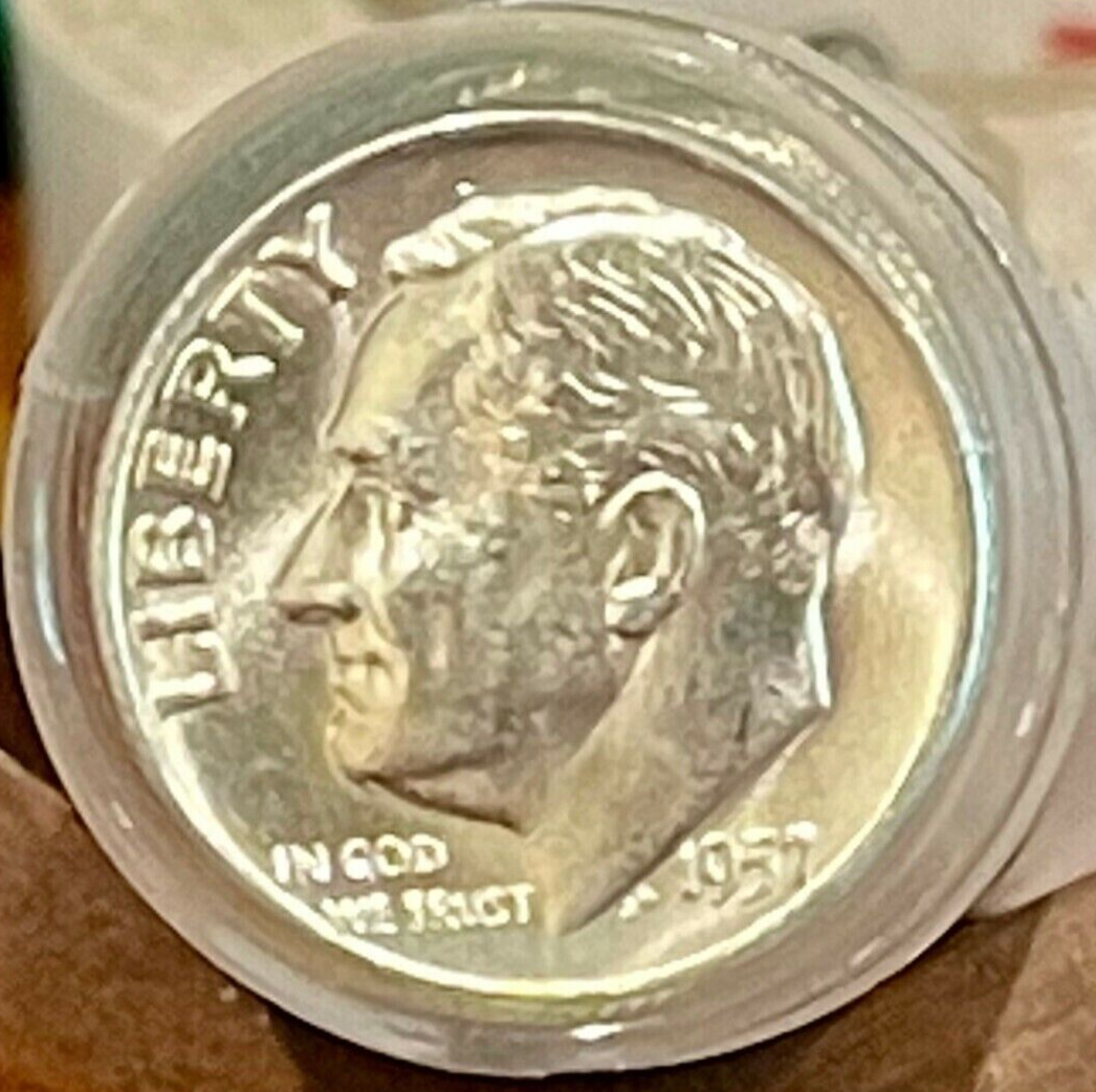 1957-D Roosevelt Dime 90% Silver BU Uncirculated 10c US Coin