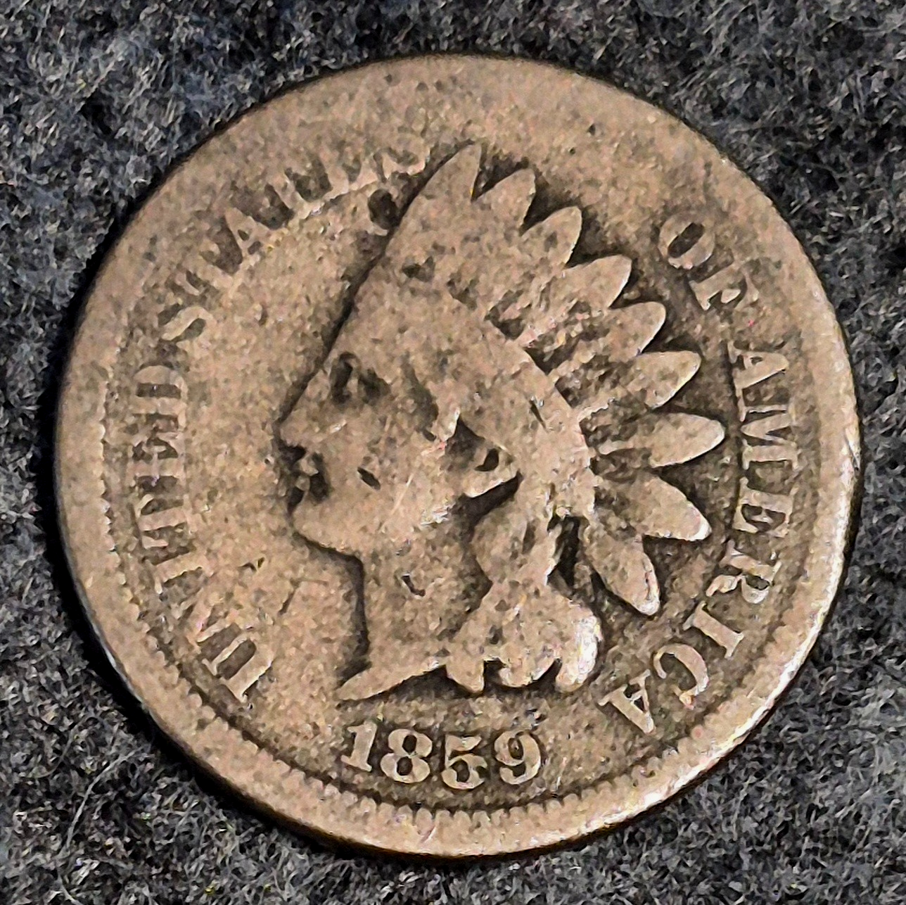 1859 Indian Head Cent First Year Good+ Features Laurel Wreath Reverse Coin Shown