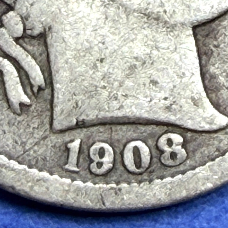 1908-D Barber Dime 10C VG Very Good 90% Silver Denver Mint Liberty Head US Coin