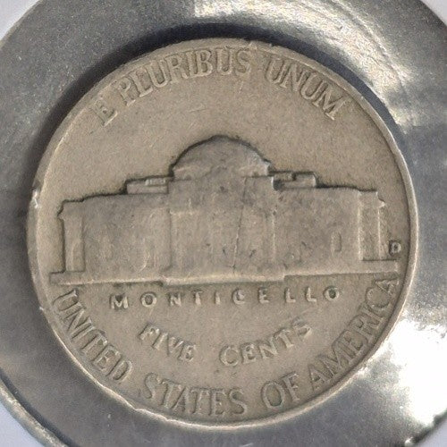 1941-D Jefferson Nickel 5C Denver Mint Pre-War Early Date Monticello Fine