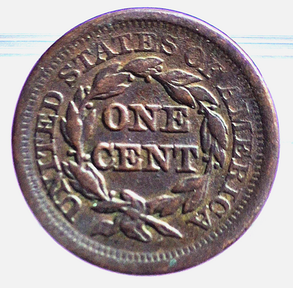 1851 Coronet Large Cent Braided Hair Very Fine Features Variant N5 R3 Strong 1C