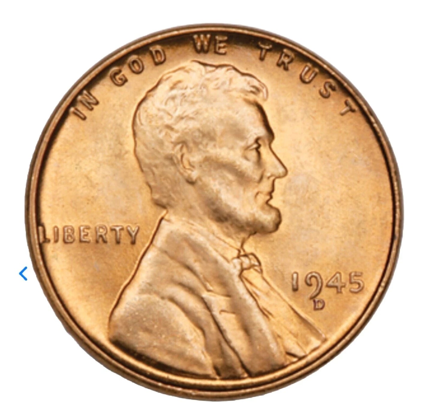 ✅ 1945-D BU Uncirculated Lincoln Wheat Cent Choice RED Coin From OBW Bank Roll
