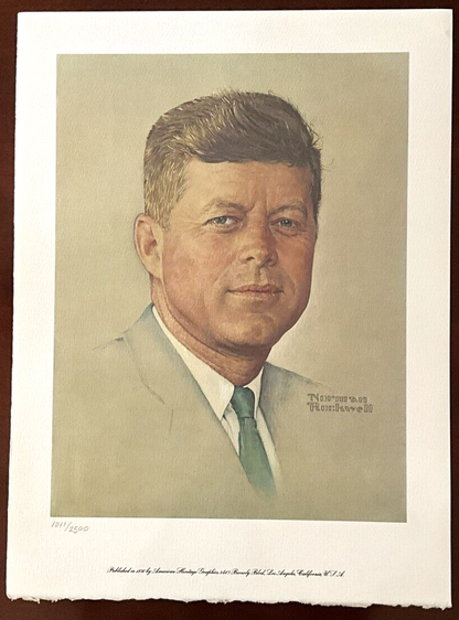 NORMAN ROCKWELL Lithograph JOHN F KENNEDY Numbered Limited Edition JFK Print COA