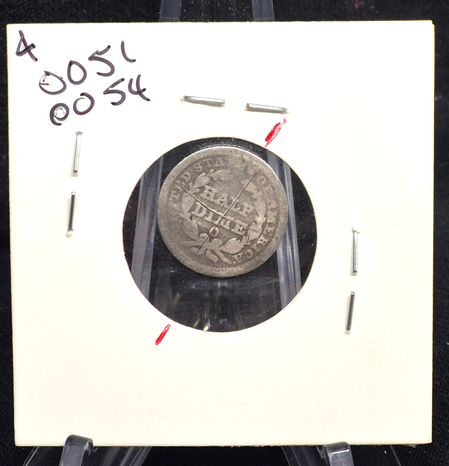 1853  Liberty Seated Half Dime Rotated Die 90% Silver Arrows at Date Good Detail