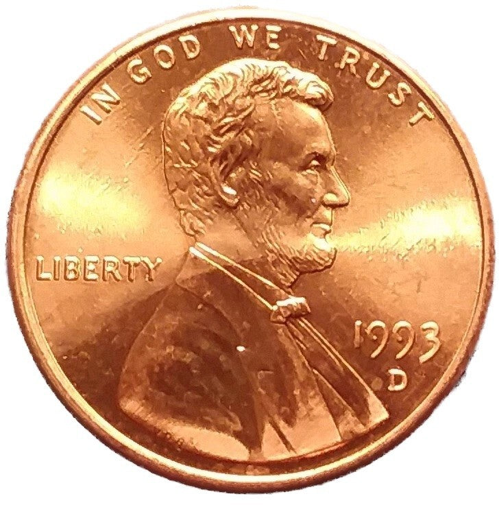 ✅ 1993 D Lincoln Memorial Cent Choice GEM BU RED Brilliant Uncirculated 1c Coin