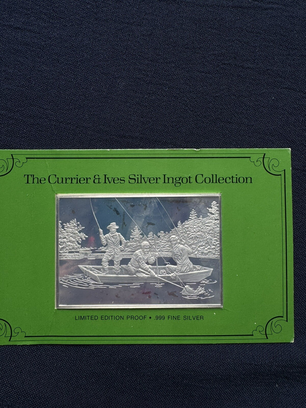 33.33 ozt .999 Fine Silver The Currier & Ives Silver Ingots 1038.G Franklin Mint