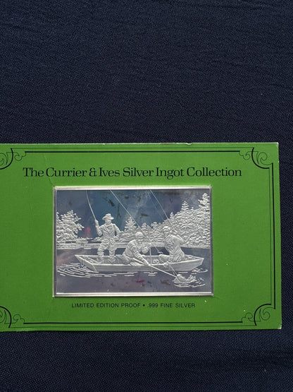 33.33 ozt .999 Fine Silver The Currier & Ives Silver Ingots 1038.G Franklin Mint