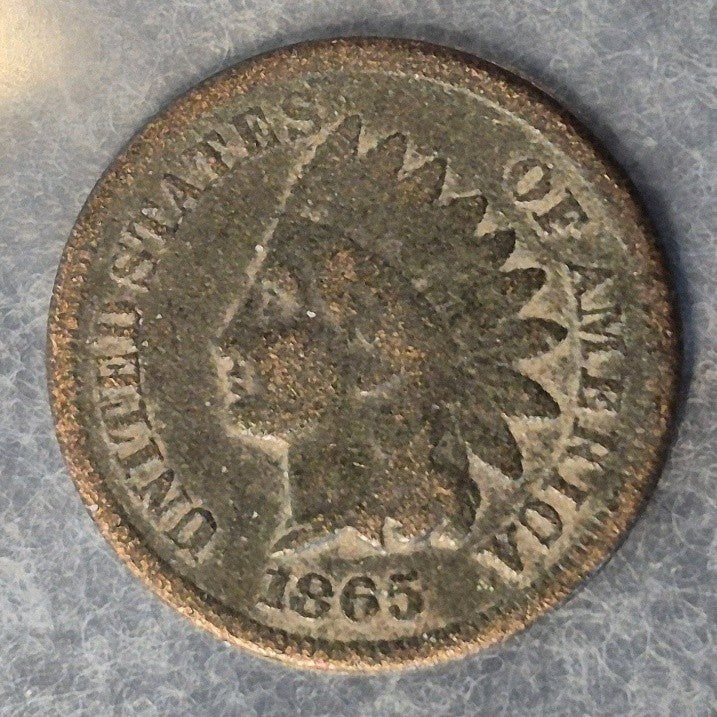 1865 Indian Head Cent Penny 1C Good+ Last Civil War Year Bronze Early Date
