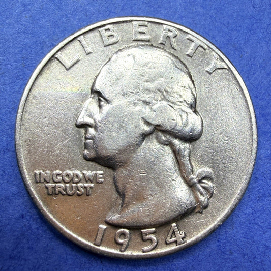 1954-S Washington Silver Quarter 90% Silver 25C San Francisco Mint Ungraded AU