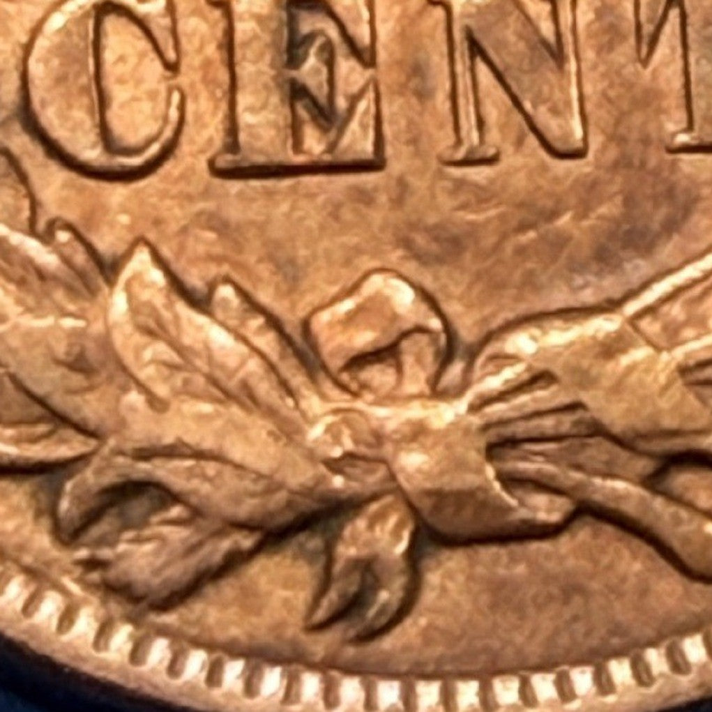 1891 Indian Head Cent 1C VF Very Fine Iridescent Toned Purple Blue Gold Penny