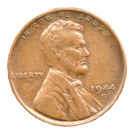 ✅  1944-S Lincoln Wheat Cent WWII Copper Penny Coin Average Circulated Condition
