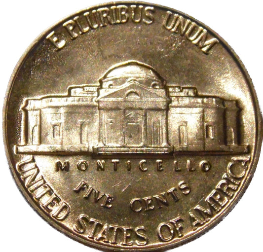 1959 P Gem BU Jefferson Nickel 5c Coin from Old Bank Wrapped Roll (OBW)