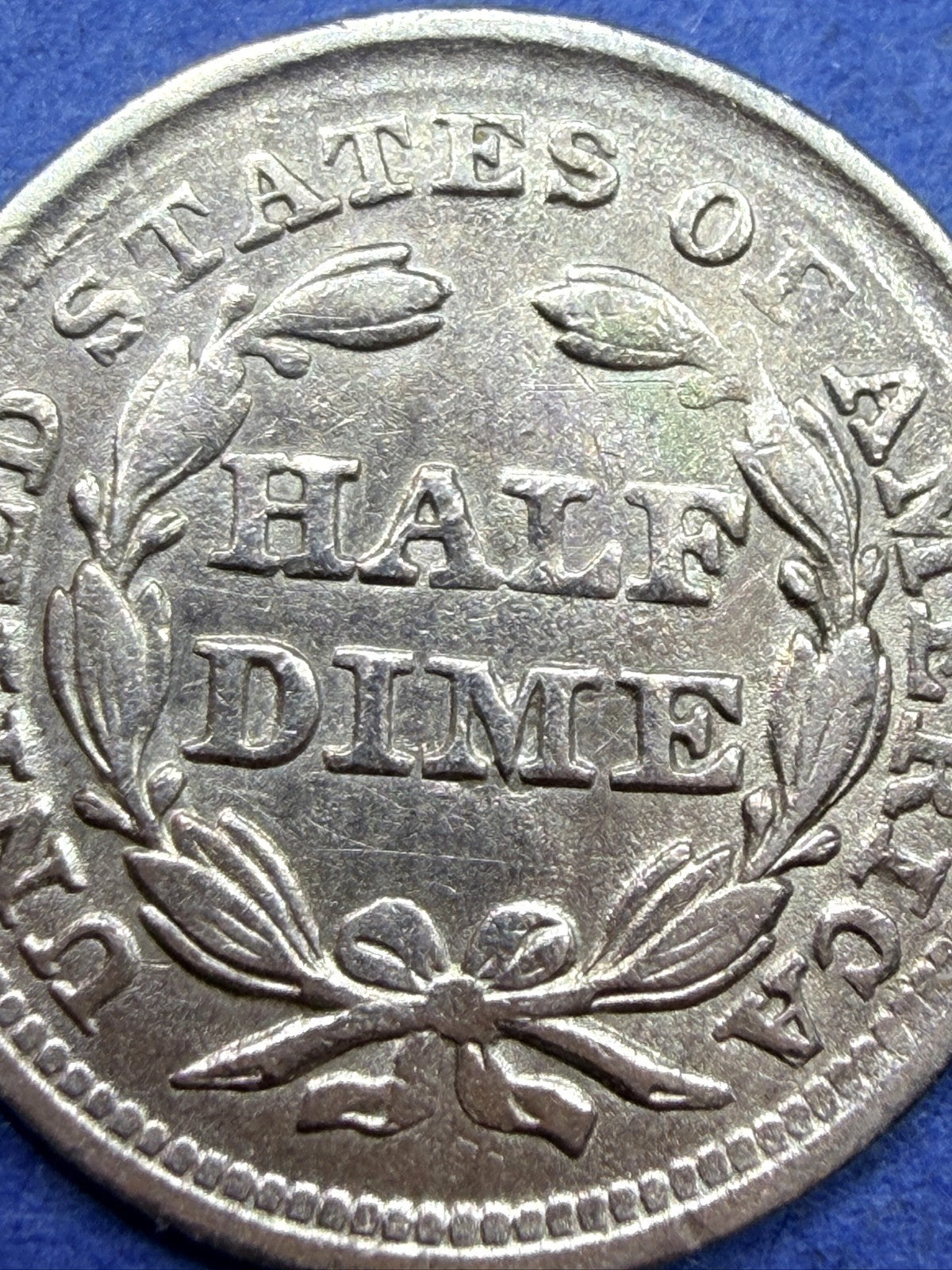 1857 Seated Liberty Half Dime H10C 90% Silver AU Lustrous Pre Civil War Type