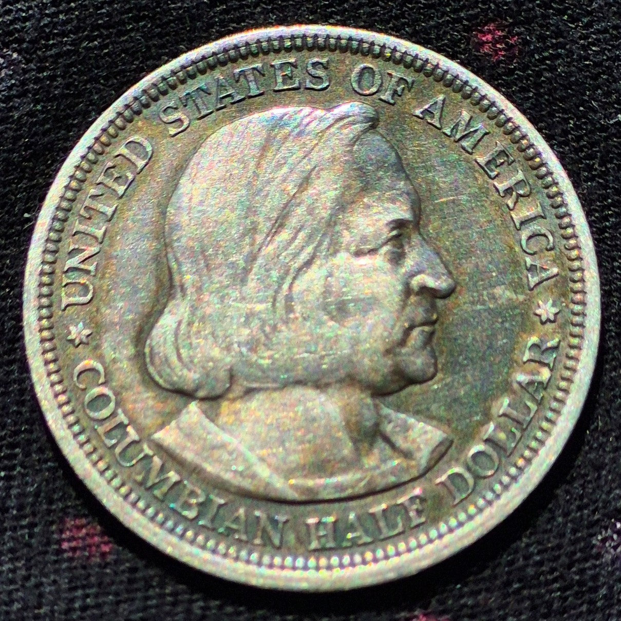 1892 COLUMBIAN EXPOSITION Silver Half-Dollar - Beautifully Toned Example! 50C