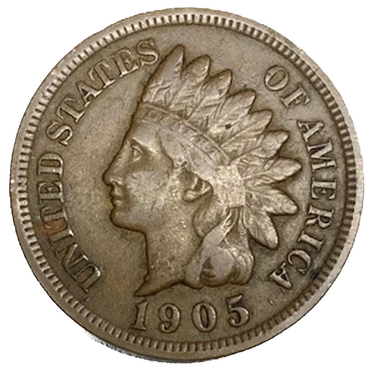 1905 Indian Head Penny Fine - Very Fine Condition (F-VF) Very Sharp Strike Coins