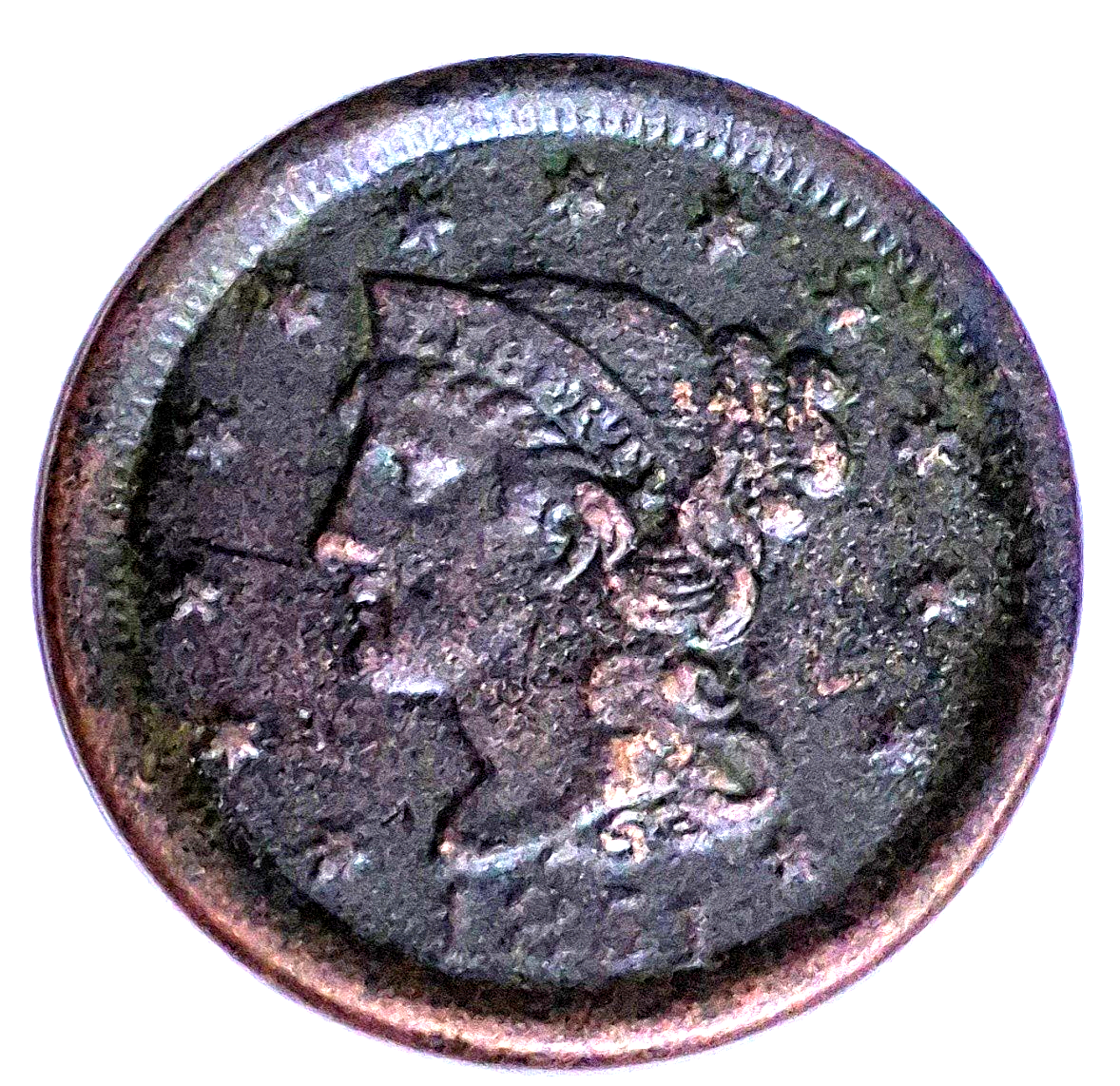1851 Braided Hair Large Cent Very Good Features N5 R3 Less Than 600 Remain 1C