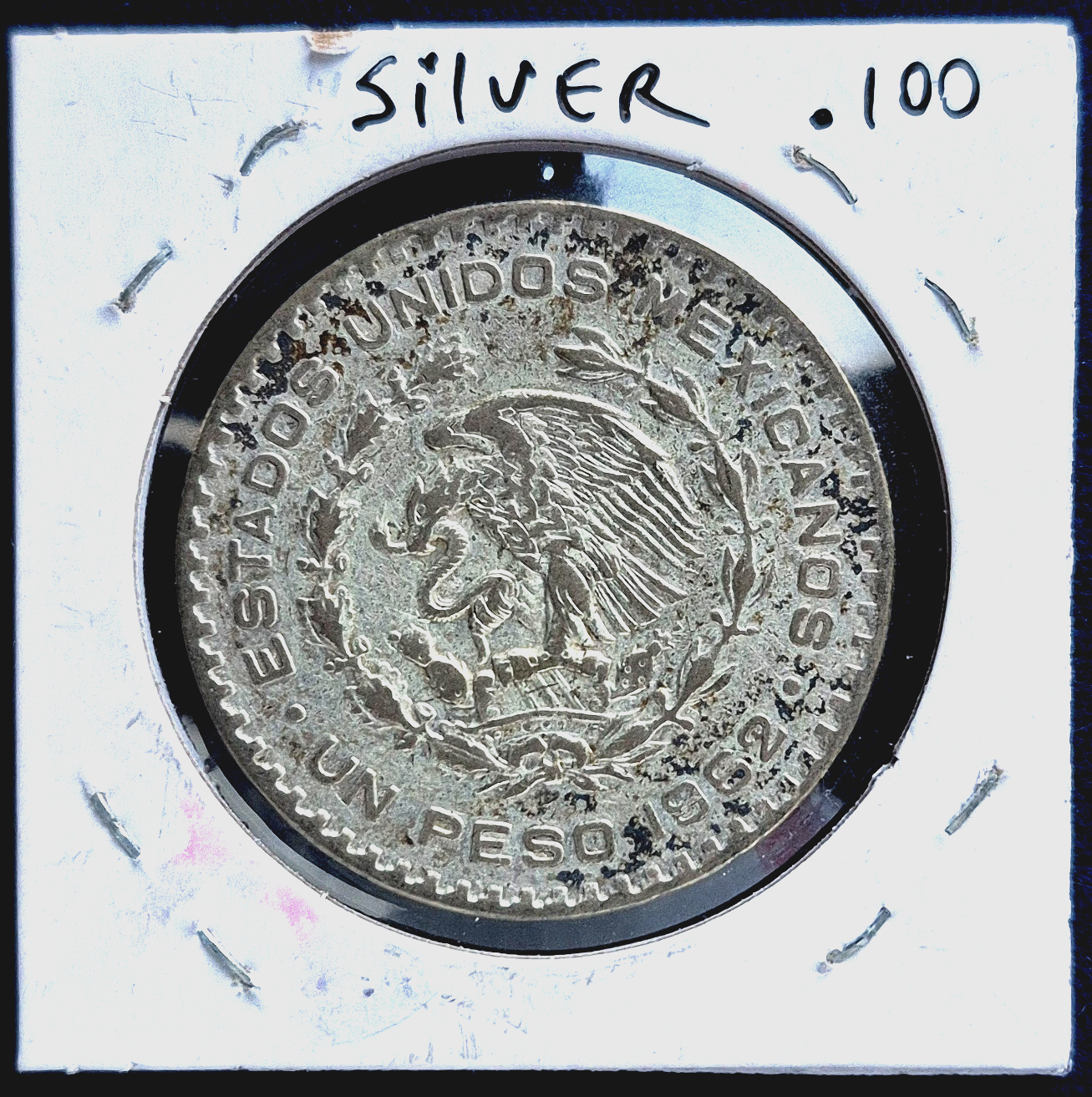 1962 Mexico 1 Peso Jose Maria Morelos .100 Silver Coin Un Peso Plata XF+ Feature