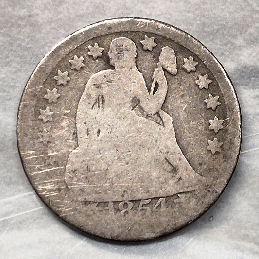 1854 Seated Liberty Dime Arrows at Date 90% Silver 10C 3-Year Type Coin Good