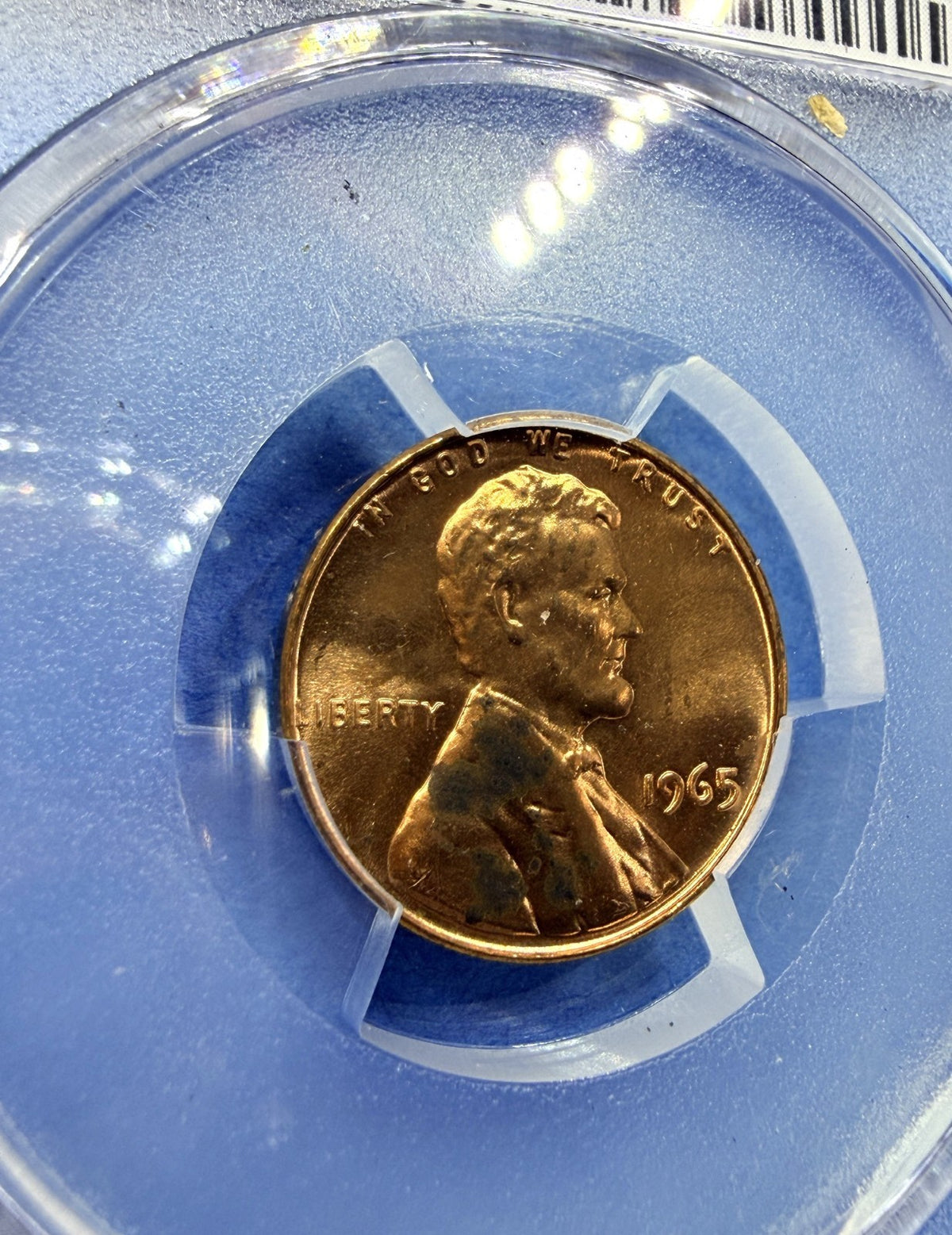 1965 SMS Lincoln Memorial Cent 1C PCGS SP63RD Special Mint Set Red Penny Coin