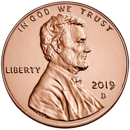 ✅ 2019 D Lincoln Shield Cent BRILLIANT UNCIRCULATED RED Penny US Mint 1c Coin