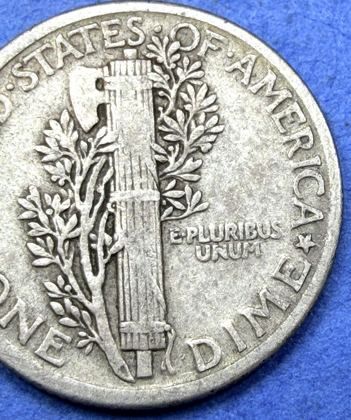 1918 Mercury Dime 10C 90% Silver VF Details W Counterstamp Graffiti Disclosed