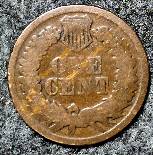 1864 Indian Head Cent Penny AG or Less Features, Hole Filler, Coin Pictured 1C