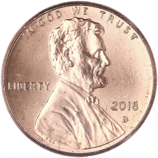 ✅ 2018 D Lincoln Shield Cent BRILLIANT UNCIRCULATED RED Penny US Mint 1c Coin