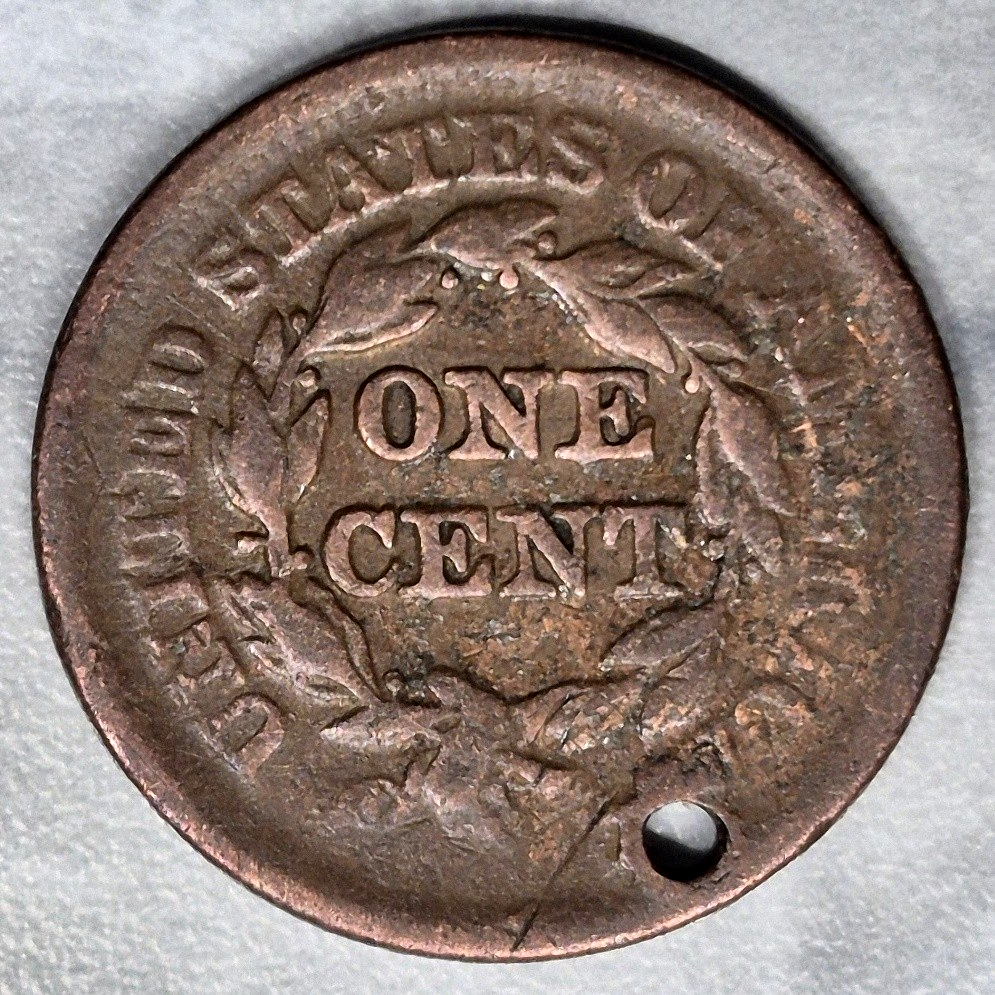 1852 Braided Hair Large Cent 1C Coronet Head Pre-Civil War US Copper Coin VG