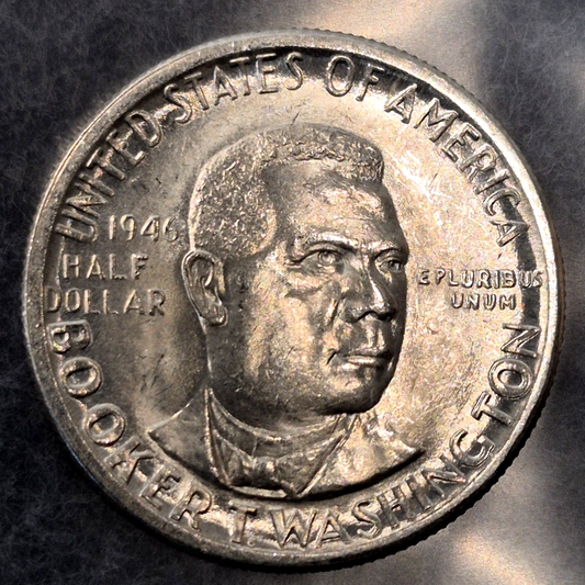1946 D Booker T Washington Commem Half Dollar 90% Silver BU Low Mint (200,113)