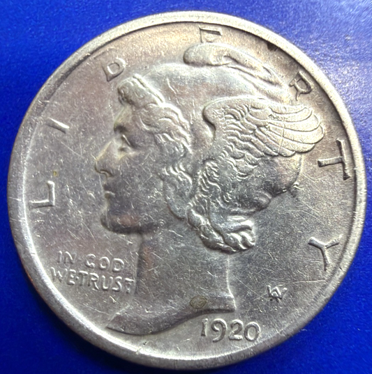 1920 Mercury Dime AU/BU with Full Bands Bright Luster Actual Coin You Receive
