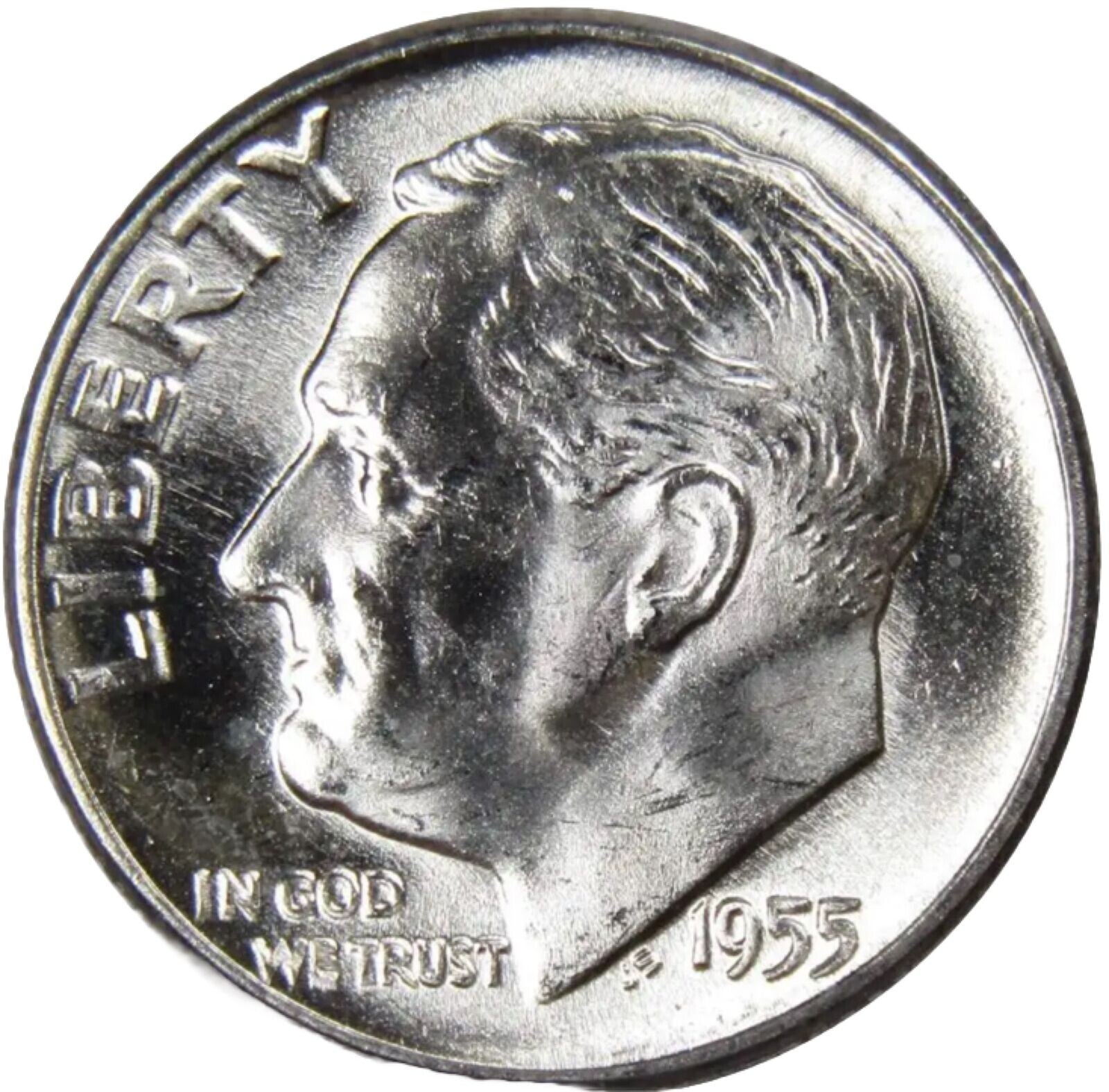 1955-P 90% Silver Roosevelt 10c Dime Gem BU UNCIRCULATED from OBW Roll Free SHIP
