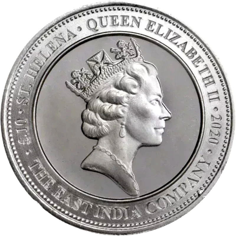 2020 1/10 oz St. Helena .999 Silver Spade Guinea Shield BU