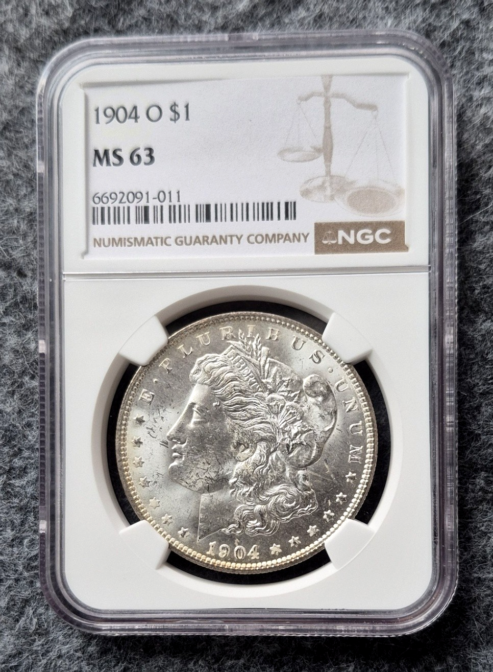 1904-O Morgan Silver Dollar NGC MS63 Rim Toning New Orleans Mint Certified $1