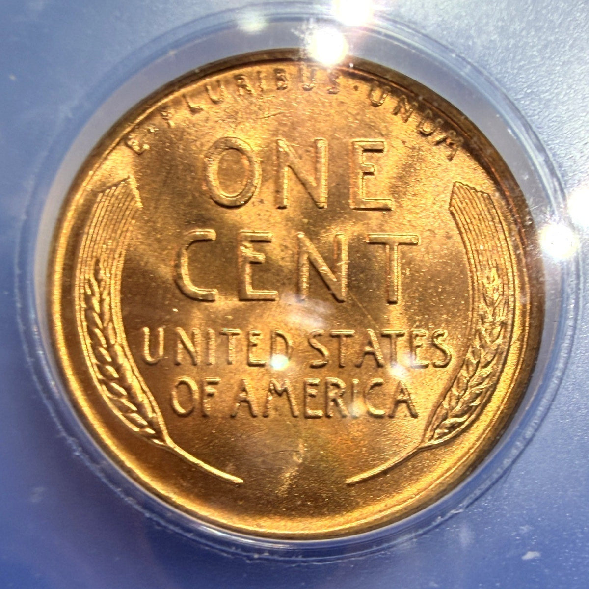 1958-D Lincoln Wheat Cent ICG MS65 RD Last Year Wheat Reverse Full Red Penny