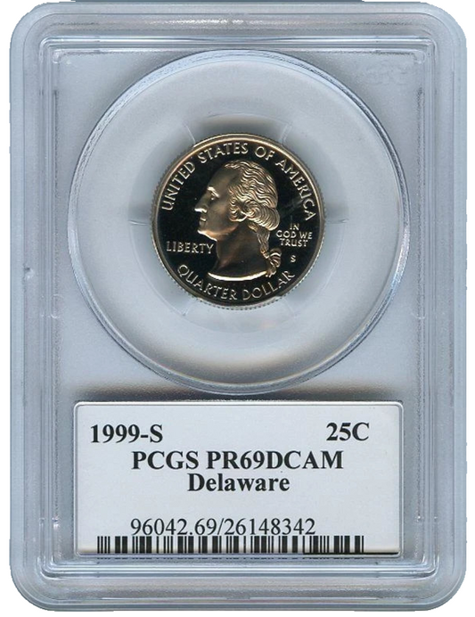 1999-S State Quarter Delaware PCGS Highly Graded PR69DCAM 25C