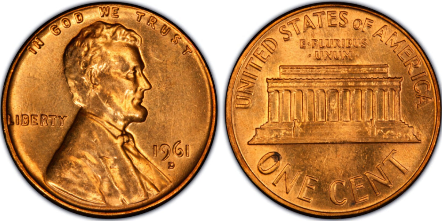 1961 D Memorial BU Brilliant Uncirculated 1C 🔥From OBW Bank Roll🔥
