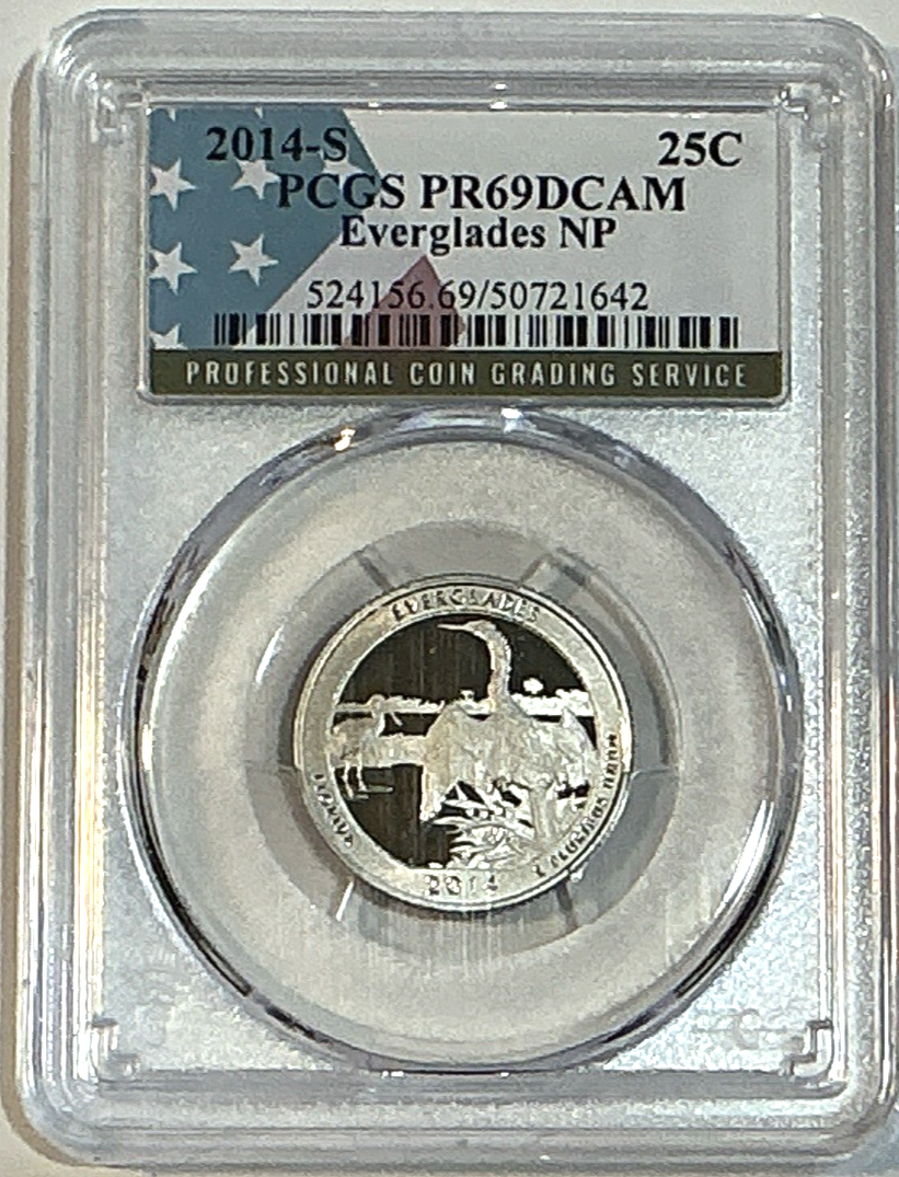 🔥 2014 S 25C EVERGLADES NP National Park Washington Quarter PCGS PR69DCAM