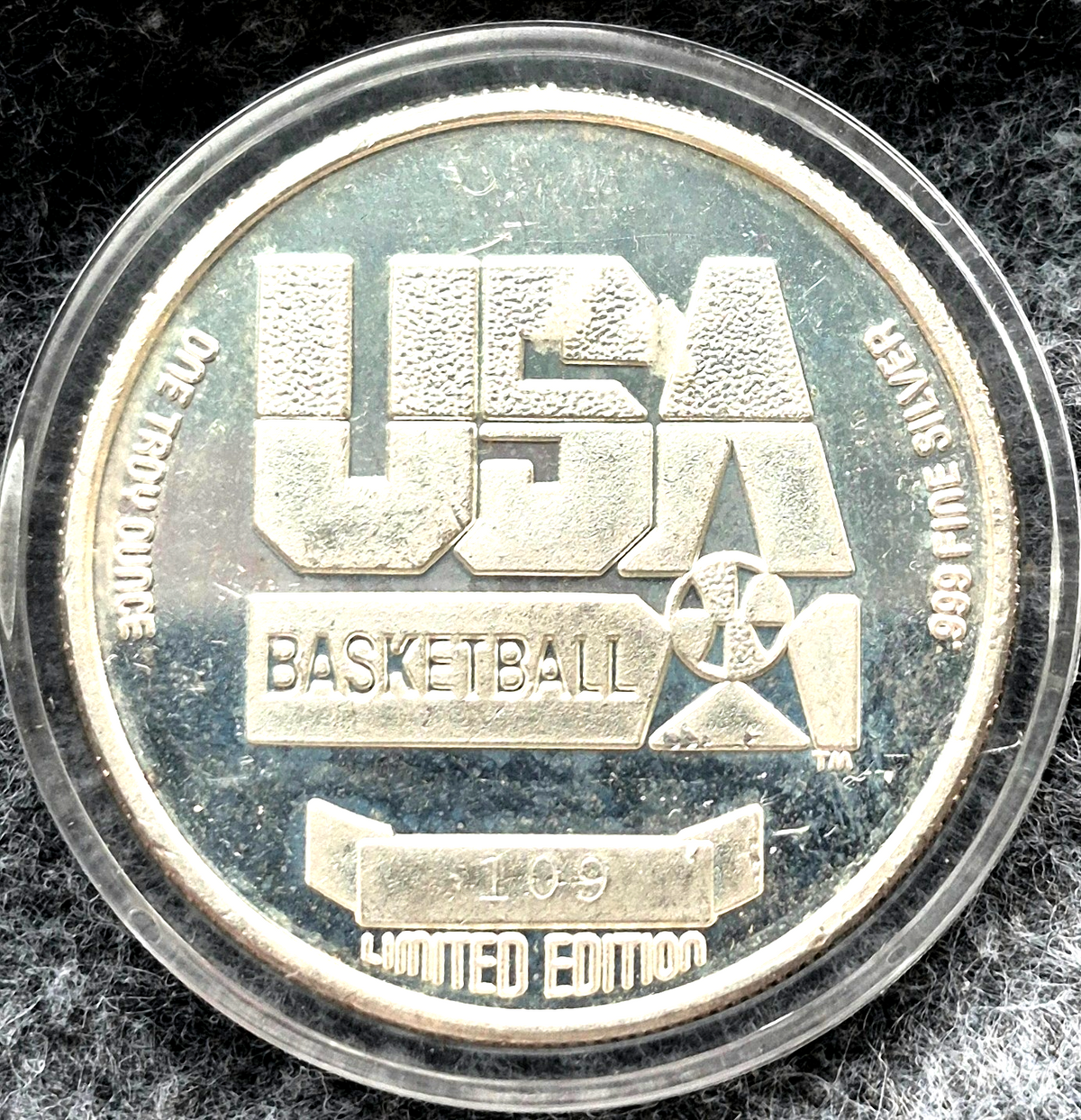 1992 Dream Team Isiah Thomas No. 2, 1 oz .999 Silver Round, #109 of 1,000, Toned