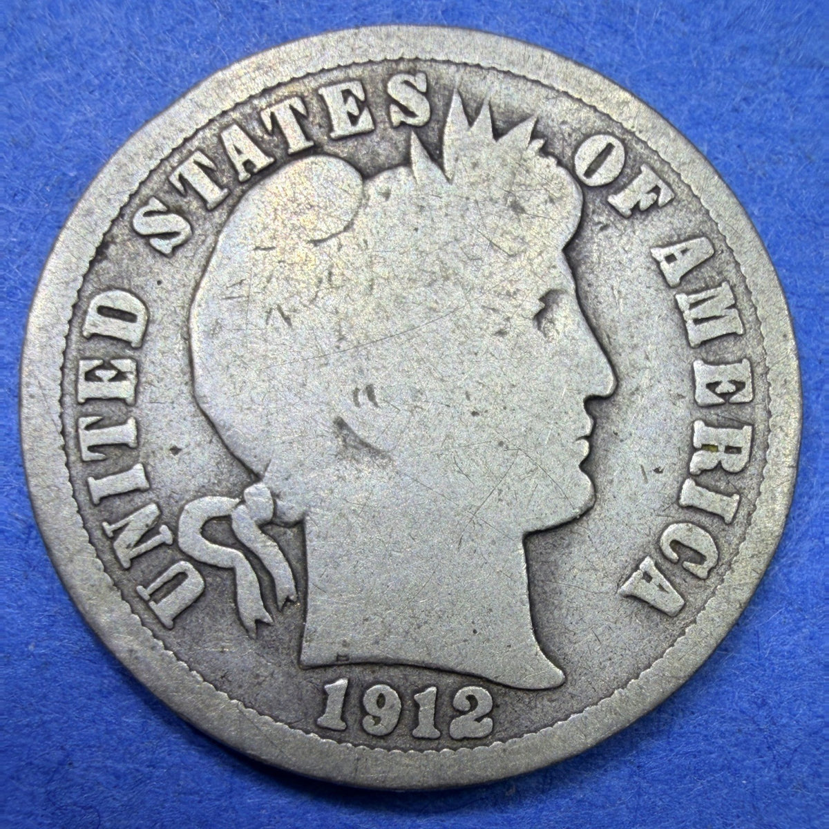 1912-D Barber Dime 10C G Good 90% Silver Denver Mint Liberty Head Old US Coin