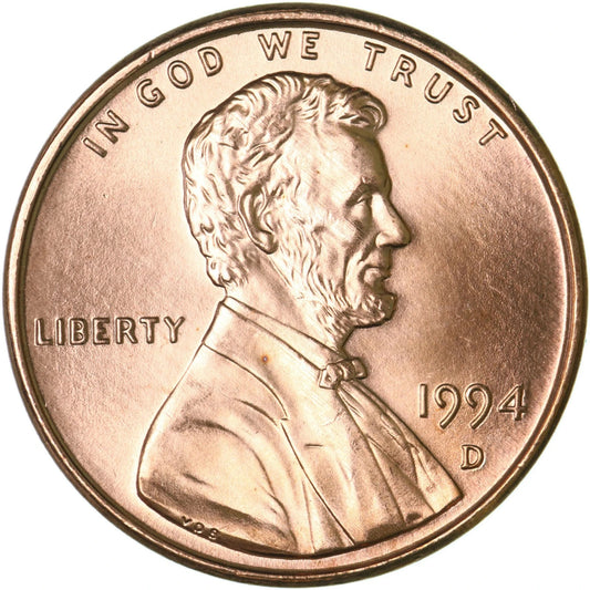 ✅ 1994 D Lincoln Memorial Cent Choice GEM BU RED Brilliant Uncirculated 1c Coin