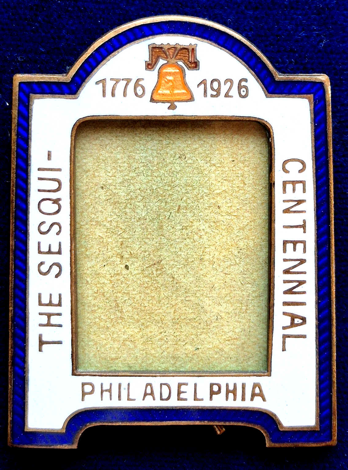 Vintage 1926 Philadelphia Sesqui-Centennial Expo Souvenir Enamel Picture Frame