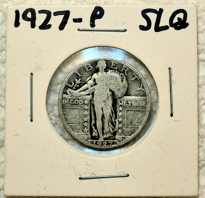 1927S, 1927D, 1927P US Standing Liberty 90% Silver Quarters Strong VG+ Features