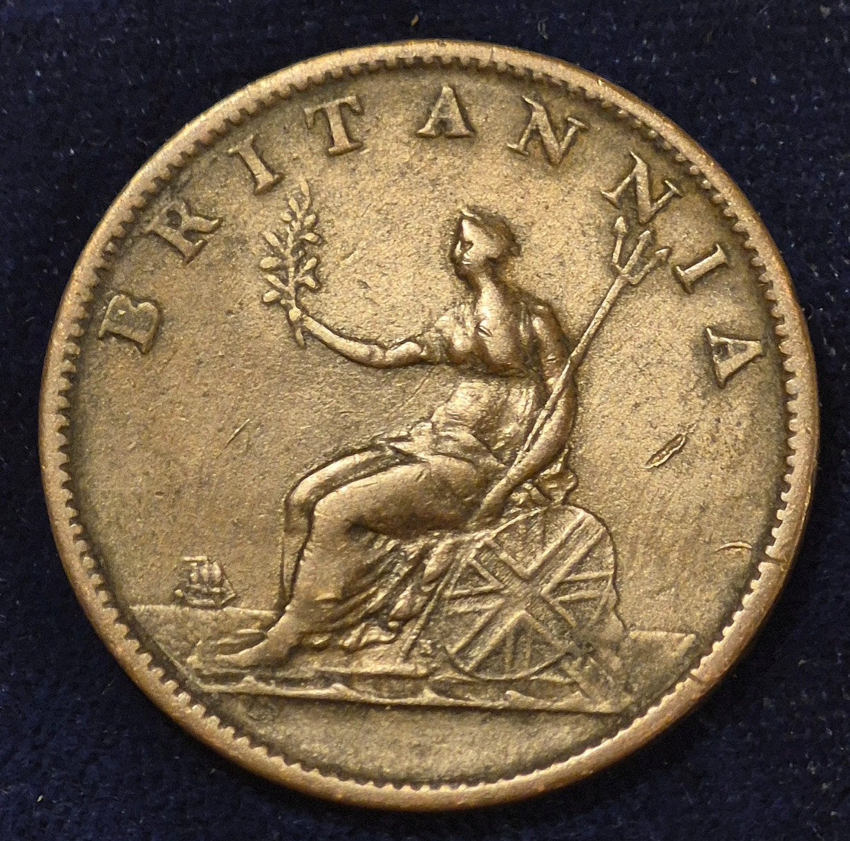 Great Britain 1807 Half Penny 1/2d Incredible Example, Unique Rim Style GB5181