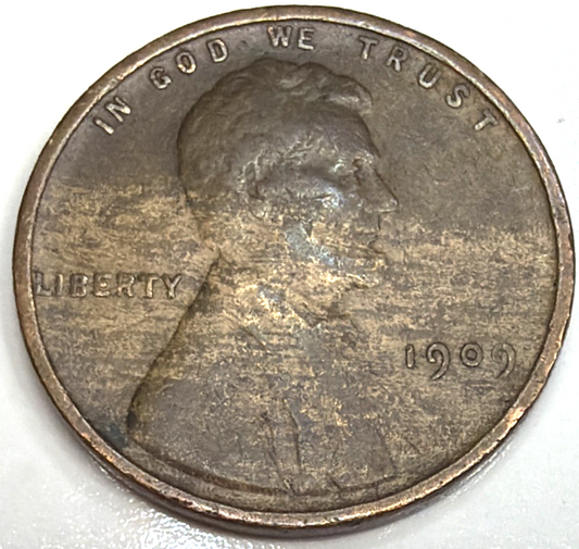 1909 VDB "WOODY" Lincoln Wheat Cent AU / XF Features Improper Alloy Error Coin