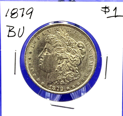 1879 Morgan 90% Silver Dollar Gem Shiny, Bright, Well Struck 2nd Year Coin