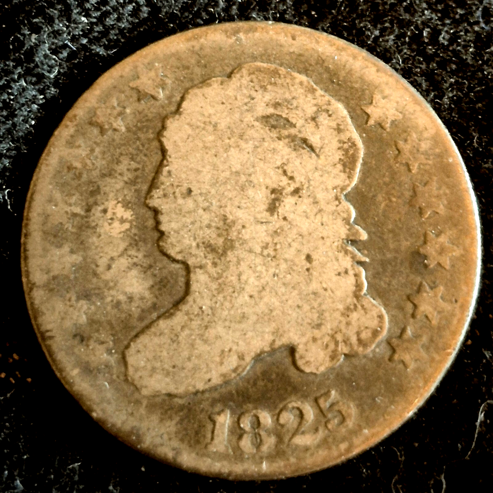 1825 Silver Capped Bust Dime .8924% SILVER AG Details Variety 1 Only 350 Survive