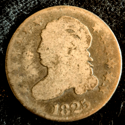 1825 Silver Capped Bust Dime .8924% SILVER AG Details Variety 1 Only 350 Survive