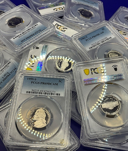 Jefferson Nickel 5c PROOF COINS🔥 PCGS ONLY PR69DCAM💰 Professionally Graded
