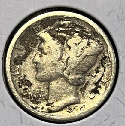 1926-D Mercury 90% Silver Dime ROTATED DIE ERROR VG+    ~FREE SHIPPING~